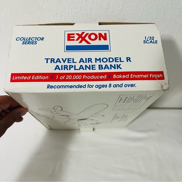 EXXON "Tiger Spirit" 1929 Die Cast Metal Travel Air Airplane Bank Collectors - Picture 5 of 7